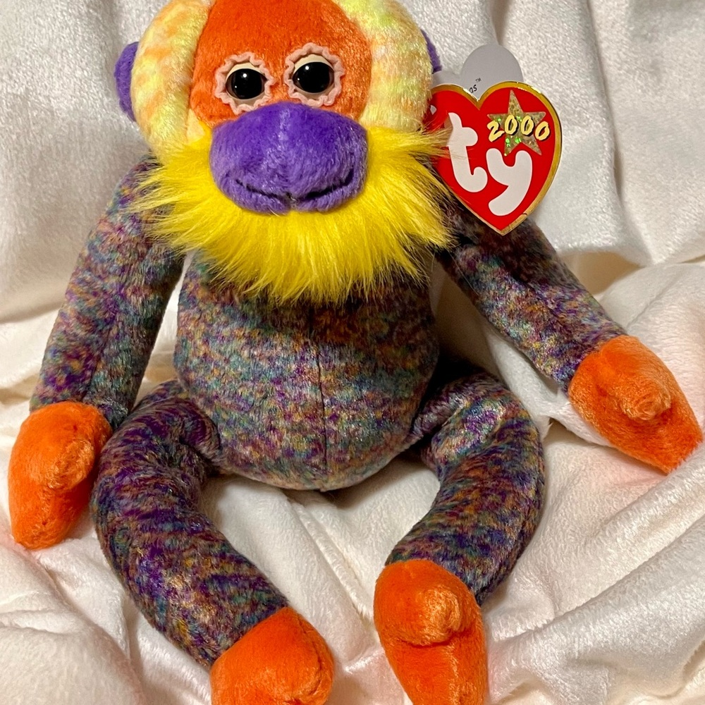 Ty Multicolor Bananas Monkey Plush
